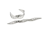 Adjustable Bangle Bracelet, Stainless Steel Flat Bracelet With 2 Holes, Steel Bracelet, Steel Bracelet Leaf Bangle (145x19x0.80mm) SMP1989
