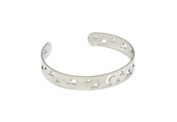 Steel Star Bracelet, Stainless Steel Flat Bracelet, Stainless Steel North Star Patterned Bangle, Bracelet Bangle (157x10x0.80mm) SMP1998