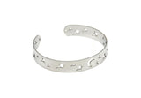 Steel Star Bracelet, Stainless Steel Flat Bracelet With 2 Holes, North Star Patterned Bangle, Bracelet Bangle (157x10x0.80mm) SMP1999