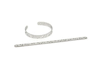 Steel Star Bracelet, Stainless Steel Flat Bracelet With 2 Holes, Steel Star Patterned Bangle, Bracelet Bangle (157x8x0.80mm) SMP2000