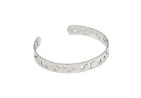 Steel Star Bracelet, Stainless Steel Flat Bracelet, Stainless Steel Star Patterned Bangle, Bracelet Bangle (157x8x0.80mm) SMP2005
