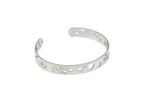 Steel Heart Bracelet, Stainless Steel Flat Bracelet, Stainless Steel Heart Patterned Bangle, Bracelet Bangle (157x8x0.80mm) SMP2001