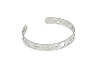 Steel Bracelet, Stainless Steel Flat Bracelet, Stainless Steel Geometric Patterned Bangle, Bracelet Bangle (157x8x0.80mm) SMP2004