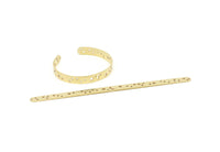 Brass Star Bracelet, Raw Brass Flat Star Patterned Bracelet With 2 Holes, Bracelet Findings, Bangle Findings (157x8x1mm) SMP2006