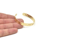 Brass Star Bracelet, Raw Brass Flat Star Patterned Bracelet With 2 Holes, Bracelet Findings, Bangle Findings (157x8x1mm) SMP2006