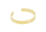 Brass Star Bracelet, Raw Brass Flat Star Patterned Bracelet, Bracelet Findings, Bangle Findings (157x8x1mm) SMP2007