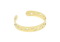 Brass Star Bracelet, Raw Brass Flat North Star Patterned Bracelet, Bracelet Findings, Bangle Findings (157x10x1mm) SMP2012