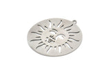 Steel Round Charm, Stainless Steel Sun Charms With 1 Loop, Face Charms, Charm Pendants (35x33x0.80mm) SMP2020