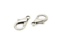 Silver Parrot Clasp, 6 Antique Silver Plated Brass Lobster Claw Clasps, Findings (21x11x4mm) F047
