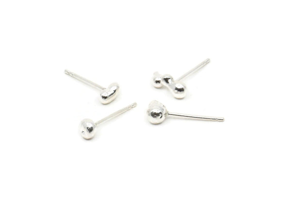 Silver Earring Post, 4 925 Silver Earring Posts, Irregular Shaped Earrings (Average Size : 7x4mm) P028