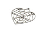 Steel Heart Charm, Stainless Steel Spider Web Charms With 1 Loop, Charm Pendants, Findings (28x28x0.80mm) SMP2031