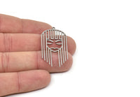 Steel Face Charm, Stainless Steel Face Charms With 1 Loop, Pendants, Earrings, Findings (43x21x0.80mm) SMP2032