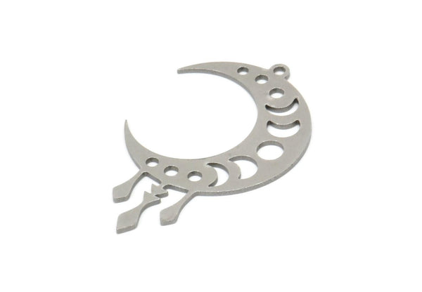 Çelik Ay Tılsımı, 1 Halkalı Paslanmaz Çelik Hilal Ay Tılsımları, Bulgular (37x8x0,80 mm) SMP2033