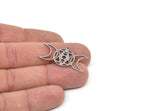 Steel Moon Charm, Stainless Steel Crescent Moon Charms With 1 Loop, Moon Phases Charms, Findings (17x33x0.80mm) SMP2041