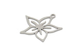Steel Flower Charm, Stainless Steel Flower Charms With 1 Loop, Charm Earrings, Findings (21x22x0.80mm) SMP2043