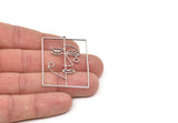 Steel Face Charm, Stainless Steel Face Charms With 1 Loop, Face Earrings, Findings (47x33x0.80mm) SMP2065