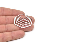 Steel Charm, Stainless Steel Geometric Charm With 1 Loop, Brass Pendants, Charm Pendants, Findings (38x38x0.80mm) SMP2066