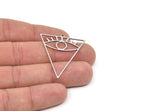 Steel Triangle Charm, Stainless Steel Eye Patterned Triangle Shaped Charms With 1 Loop, Findings (40x33x0.80mm) SMP2072