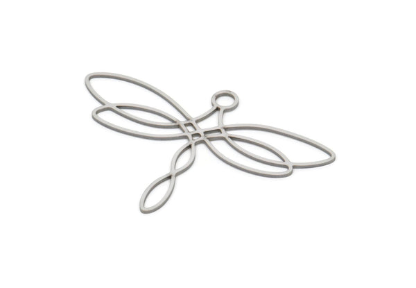 Steel Charm, Stainless Steel Dragonfly Charms With 1 Loop, Earring Charms, Pendant Charms (39x57x0.80mm) SMP2073