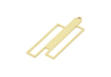 Brass Charm, Raw Brass, Charm Pendants, Findings, Brass Charms With 1 Loop (40x15x0.80mm) SMP2078