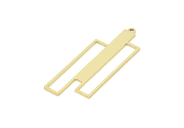 Brass Charm, Raw Brass, Charm Pendants, Findings, Brass Charms With 1 Loop (40x15x0.80mm) SMP2078