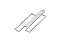 Steel Charm, Stainless Steel Geometric Charm With 1 Loop, Brass Pendants, Charm Pendants, Findings (40x15x0.80mm) SMP2078