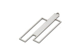 Steel Charm, Stainless Steel Geometric Charm With 1 Loop, Brass Pendants, Charm Pendants, Findings (40x15x0.80mm) SMP2078