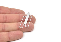 Steel Charm, Stainless Steel Geometric Charm With 1 Loop, Brass Pendants, Charm Pendants, Findings (40x15x0.80mm) SMP2078