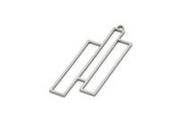 Steel Charm, Stainless Steel Geometric Charm With 1 Loop, Brass Pendants, Charm Pendants, Findings (40x15x0.80mm) SMP2079