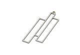 Steel Charm, Stainless Steel Geometric Charm With 1 Loop, Brass Pendants, Charm Pendants, Findings (40x15x0.80mm) SMP2079