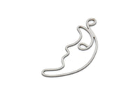 Steel Face Charm, Stainless Steel Face Charms With 1 Loop, Pendants, Earrings, Findings (41x15x0.80mm) SMP2080