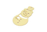 Brass Snowman Charm, Raw Brass Snowman Charms With 1 Hole, Winter Charms, Findings (34x17x0.60mm) SMP2082