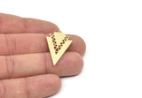 Brass Triangle Charm, Raw Brass Triangle Pendants With 1 Loop, Findings (36x19x0.60mm) SMP2085