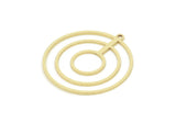 Brass Geometric Charm, Raw Brass Round Shaped Charm With 1 Loop, Findings (32x29x0.80mm) SMP2091