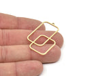 Brass Rectangle Charm, Raw Brass Rectangle Shaped Charms With 1 Loop, Findings (42x27x0.80mm) SMP2094