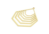 Brass Charm, Raw Brass Geometric Charm With 1 Loop, Brass Pendants, Charm Pendants, Findings (45x38x0.80mm) SMP2097