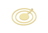 Brass Geometric Charm, Raw Brass Round Shaped Charm With 1 Loop, Findings (32x29x0.80mm) SMP2099