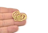 Brass Heart Charm, Raw Brass Heart Charms, Pendants, Earring Findings (30x35x0.60mm) SMP2100