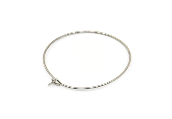 Silver Earring Wires, 24 Silver Tone Brass Earring Wires (30x0.70mm) Q0516