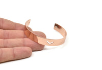 Rose Gold Chevron Cuff - Rose Gold Plated Brass Cuff Bracelet Blank Bangle Chevron With 2 Holes (10x1mm) BRC010