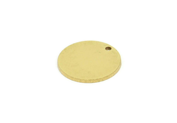 Brass Round Charm, Raw Brass Charms With 1 Hole, Pendants, Findings (16x1mm) A2650