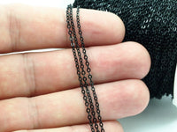 Black Brass Chain, 5 M (1.5x2mm) Black Brass Soldered Chain - Y006 Black ( Z002 )