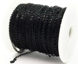 Black Brass Chain, 5 M (1.5x2mm) Black Brass Soldered Chain - Y006 Black ( Z002 )