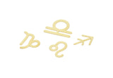 Brass Zodiac, Raw Brass Zodiac Findings, Charm Pendants, Earring Charms, Findings SMP2105