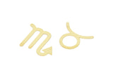Brass Zodiac, Raw Brass Zodiac Findings, Charm Pendants, Earring Charms, Findings SMP2106
