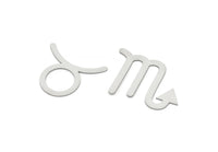 Steel Zodiac, Stainless Steel Zodiac Findings, Charm Pendants, Earring Charms, Findings SMP2106