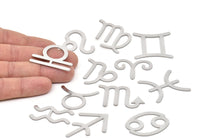 Steel Zodiac, Stainless Steel Zodiac Findings, Charm Pendants, Earring Charms, Findings SMP2106