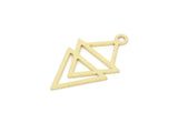 Brass Triangle Charm, Raw Brass Triangle Shaped Charms With 1 Loop, Findings (22x12x0.60mm) SMP2108