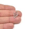 Steel Triangle Charm, Stainless Steel Triangle Shaped Charms With 1 Loop, Findings (22x12x0.80mm) SMP2108