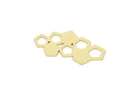 Brass Honeycomb Charm, Raw Brass Hexagon Charms, Connector Findings (10x20x0.60mm) SMP2113